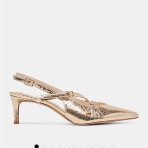 Elegant Gold Slingback Heels